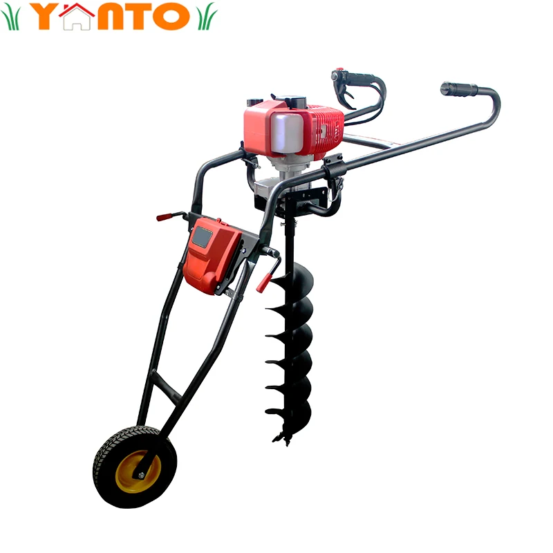 AG001-1E48F Gasoline Drill Auger Hand Push Power Ground Drill Digger 2 Stroke Petrol Ground Auger Post Hole Digger
