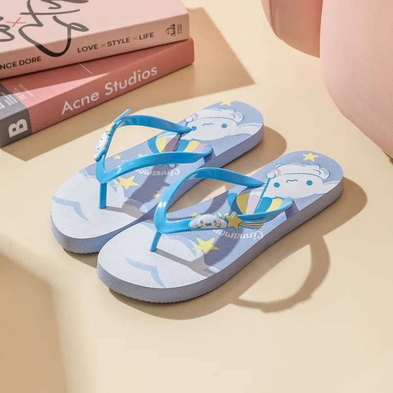 New arrival cozy cartoon animation female eva flip flops slipper outdoor soft durable fashion slipper beach shoes for ladies