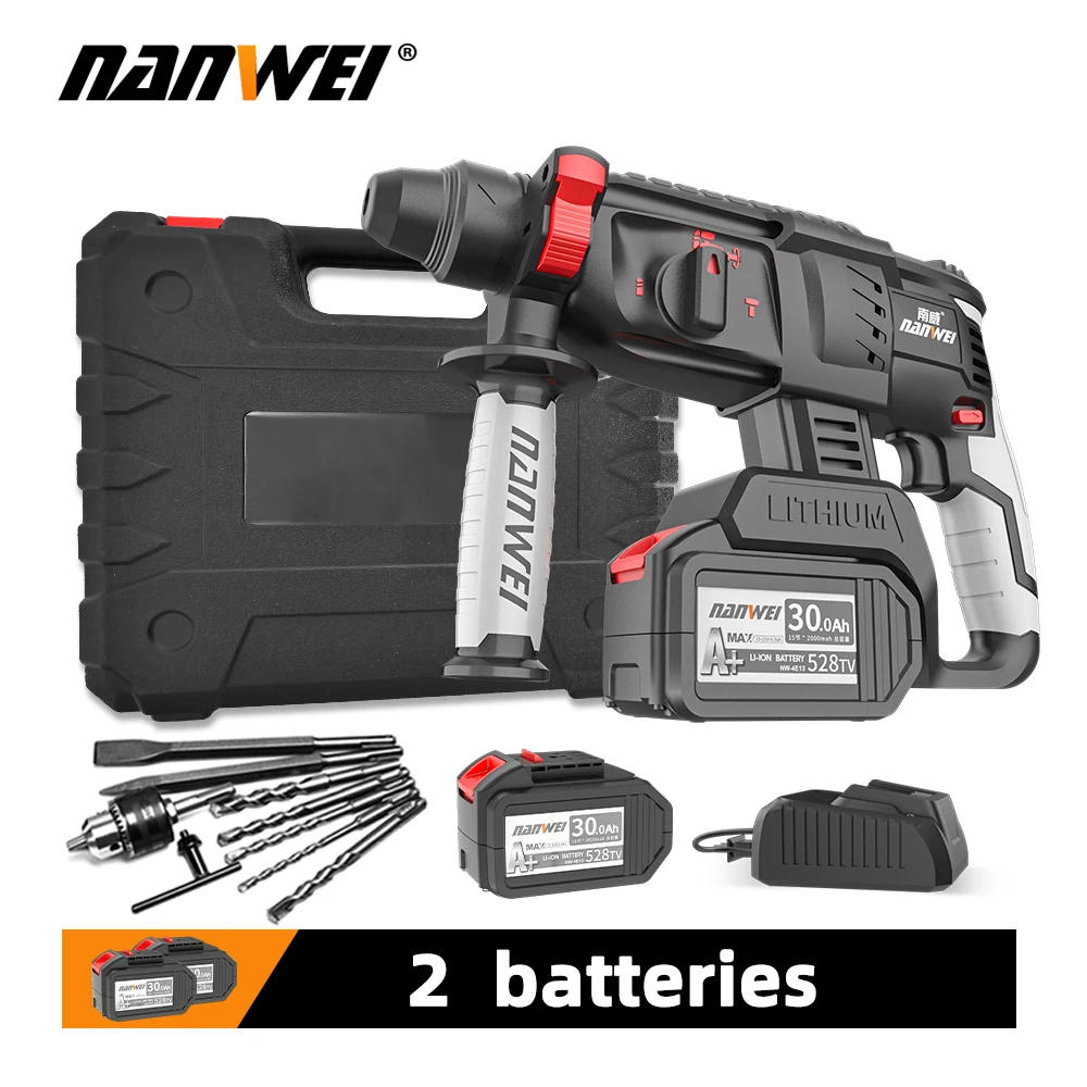 Наньвэйского 6.0Ah/7.5Ah 21V мощность молота сверлы аккумуляторная электрическая бесщеточная перфоратор машина Электроинструмент