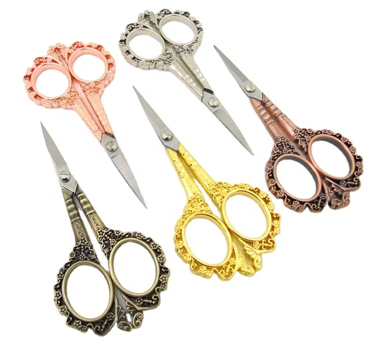 Sewing Scissor Vintage European Style Flower Pattern Craft Tailor Scissors