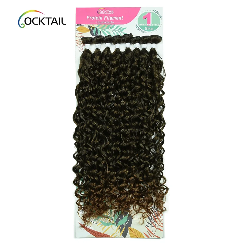 bounce curl synthetic hair bundles protein fiber human hair feeling curly synthetic hair weave pack