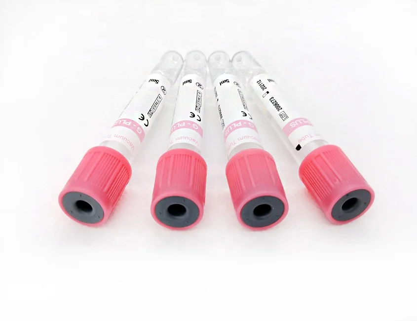 Disposable vacuum venous blood collection tube G-plus  with pink  cap