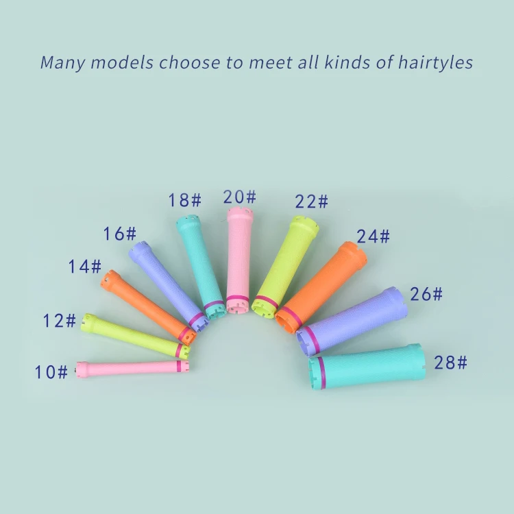 Flexible Colorful plastic material hair curling perm rods