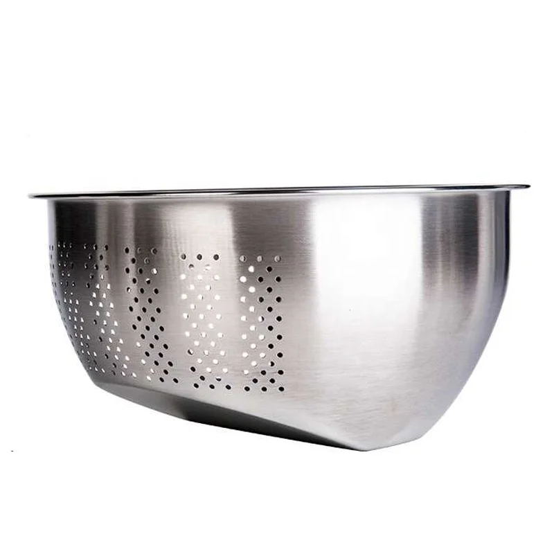 Stainless Steel Kitchenware 3-In-1 Rice Washing Basins Vegetables & Fruit Colander Kitchen Strainer