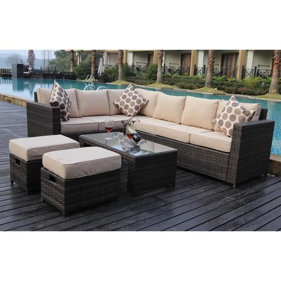 8 Seater Garden Furniture Rattan Sofa Set Barcelona Modular Rattan Corner Sofa Set With Storage