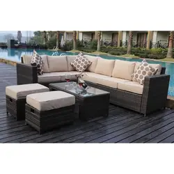 8 Seater Garden Furniture Rattan Sofa Set Barcelona Modular Rattan Corner Sofa Set With Storage
