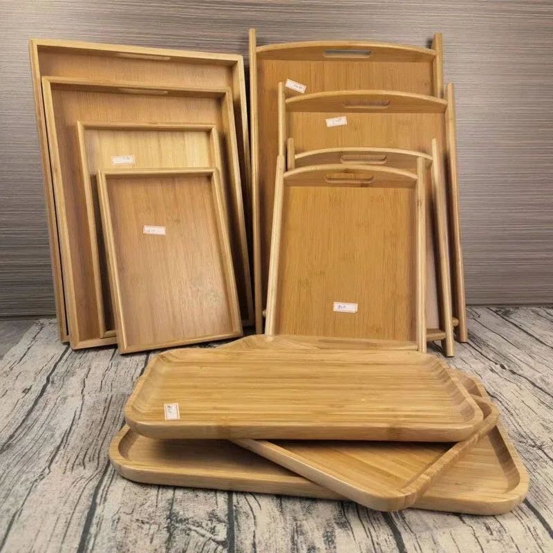 Маленький поднос для еды завтрака оптовая продажа индивидуальный цвет декоративный деревенский круглый деревянный чая