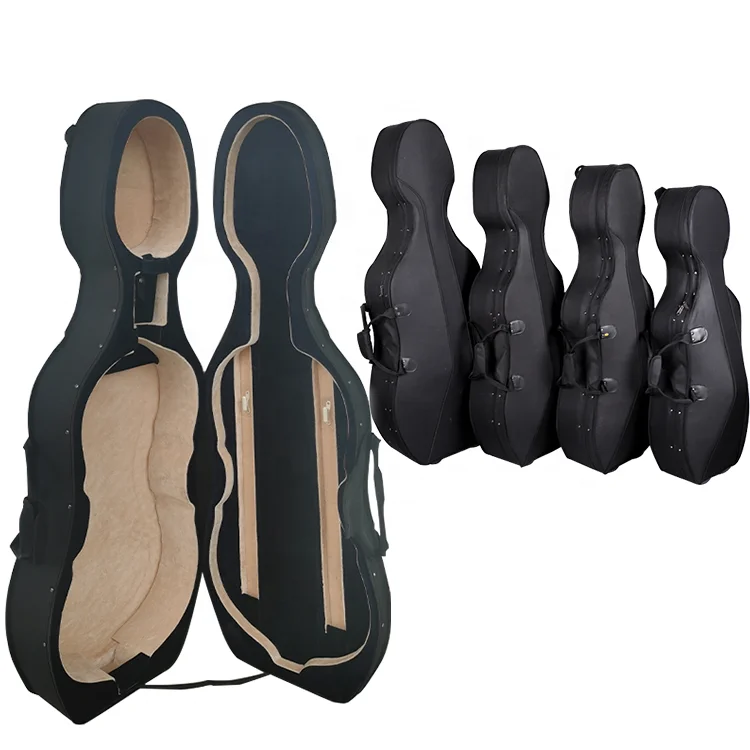 Gaosijia  wholesale price  foamed light weight foam cello case custom OEM with wheels accessory pocket 4/4 3/4 1/2 1/4