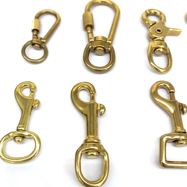 YN Strong Swivel Clasp Leash Hook Dog Collar Fastener Solid Brass Trigger Snap Purse Hooks Pin Belt Buckle for Leather Craft