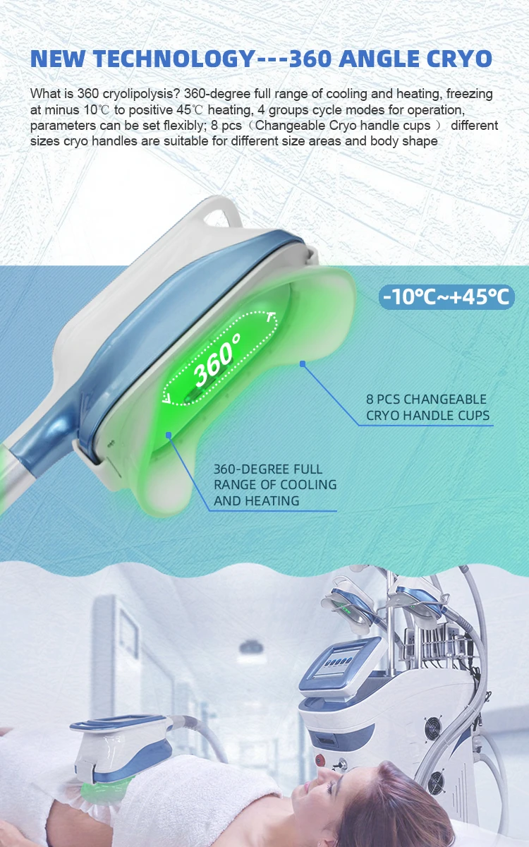 2024 Aesthetic Medicine Cryolipolisys Cool Cellulite 360 Cryolipolyse 4/5 Handles Cryo Slimming Machine Salon