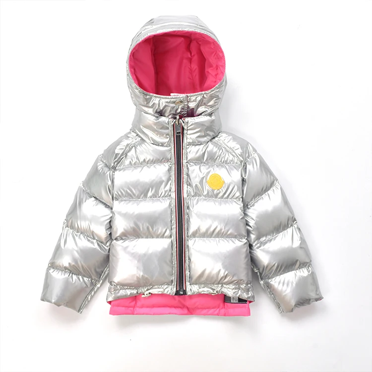 
Factory price both positive and negative girls shiny down jacket kids duck down jacket for children 