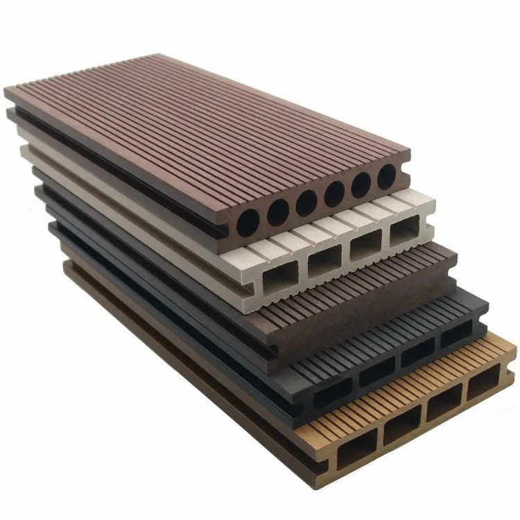 Economic outdoor hollow wood plastic composite wpc flooring
