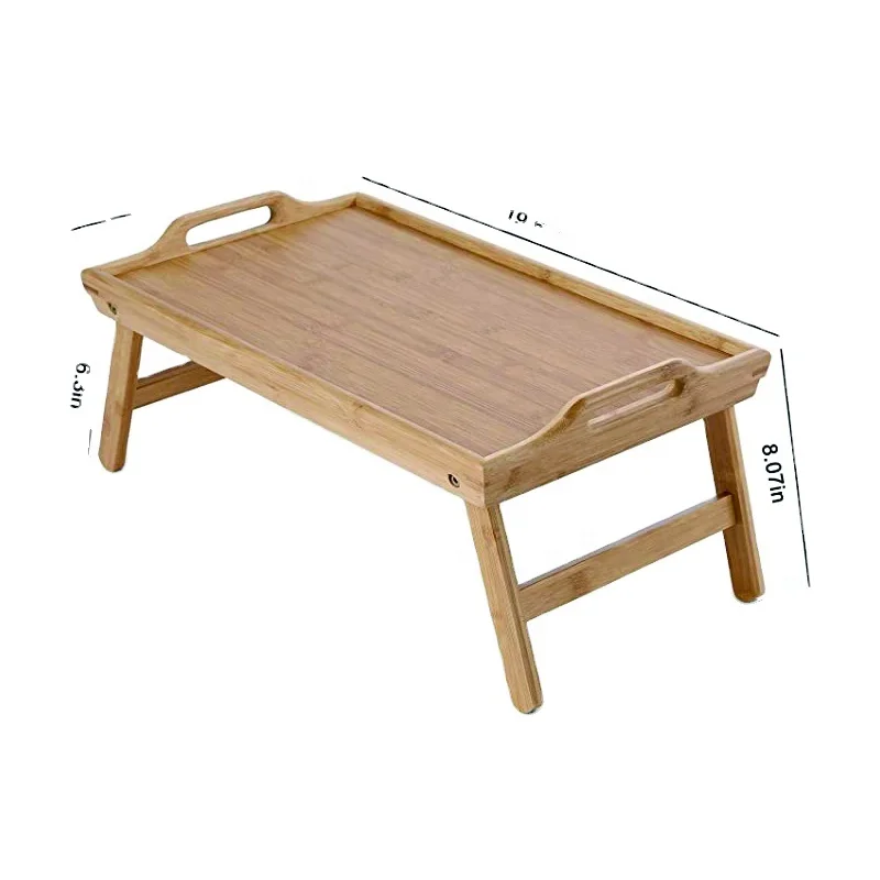 
Bamboo Bed Tray Table Breakfast Tray Foldable Wood Serving Tray with Legs for Home 