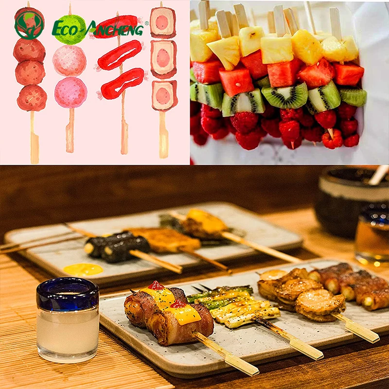 Free Sample Disposable Bamboo Paddle Barbeque Grill Burger Skewer Pick Bamboo Sticks
