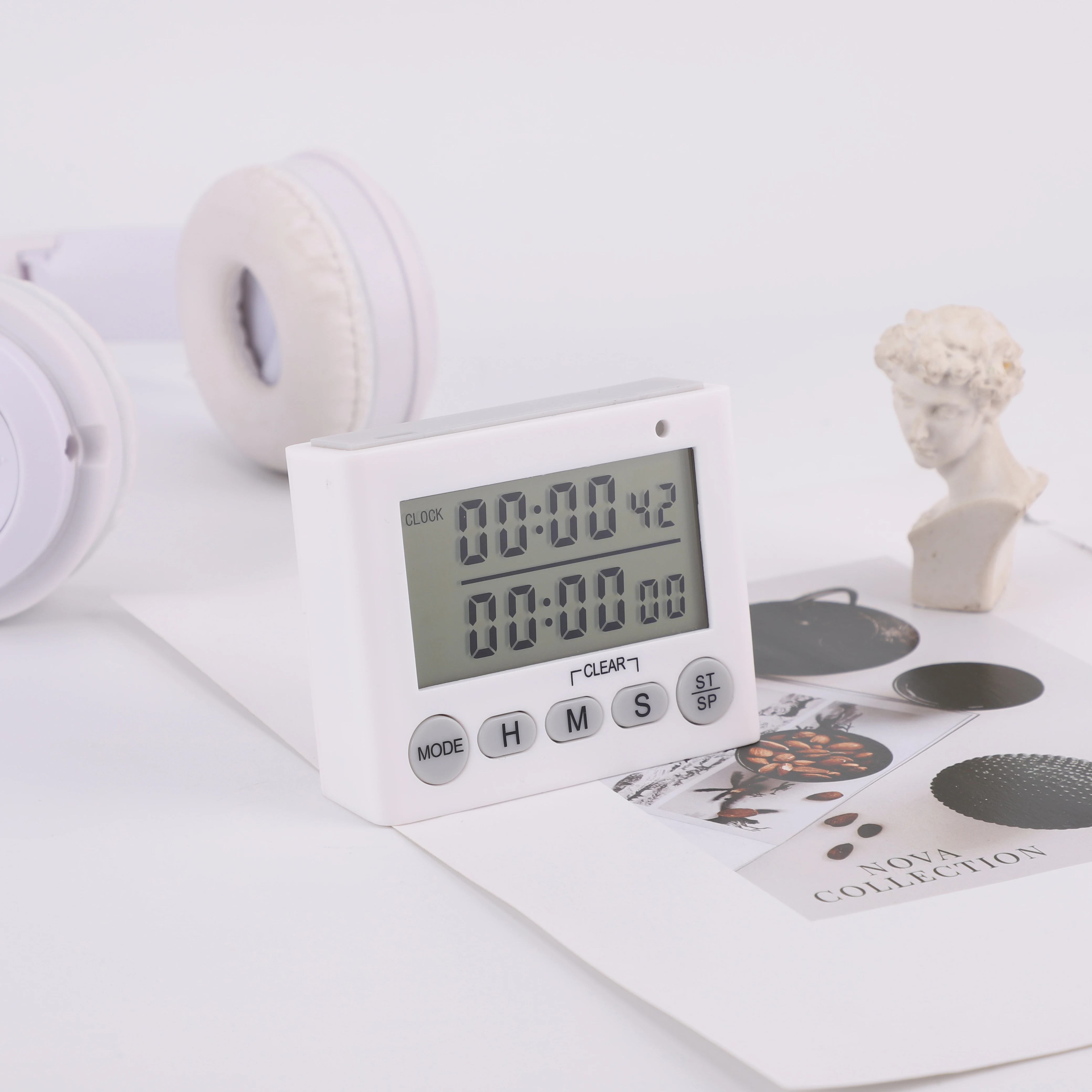 Battery Large Display Digital Screen Kitchen Timer Digital Timer Square Cooking Countdown Alarm Remind Sleep Stopwatch Clock