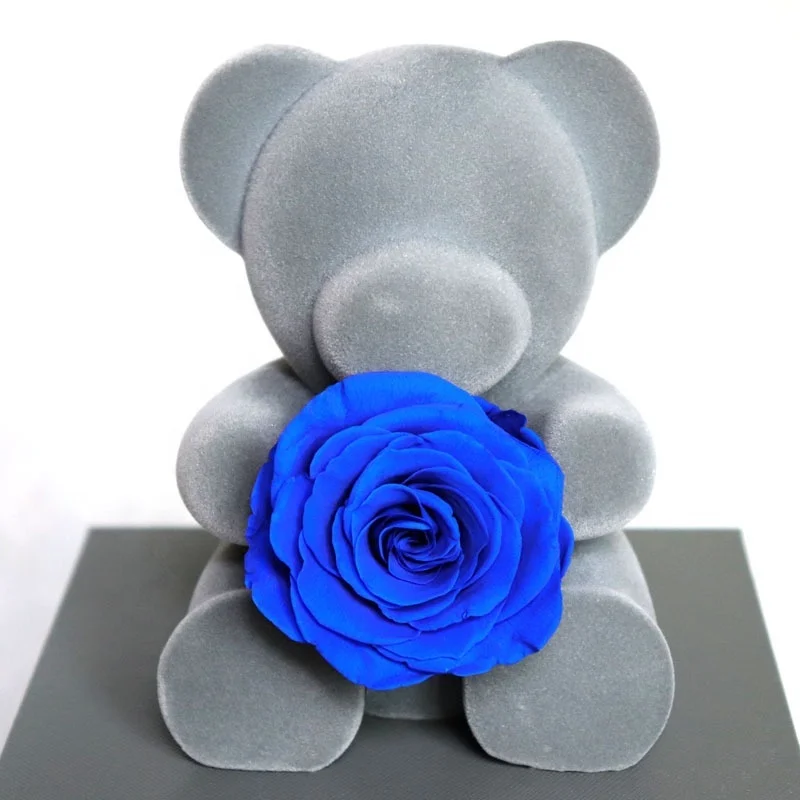 Forget-Me-Not Flower Preserved 40Cm Real Bears Bear With Rose