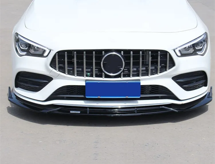 Front Bumper Lip For 2020-2021 Mercedes Benz CLA Class W118 CLA200 3PCS Style ABS Material Front Splitter Spoiler Lip Body Parts