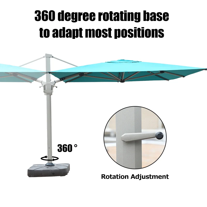 2022 New Design 8 Ribs Deluxe Patio Cantilever Umbrella Full Aluminum Windproof Outdoor Umbrella Patio Umbrella