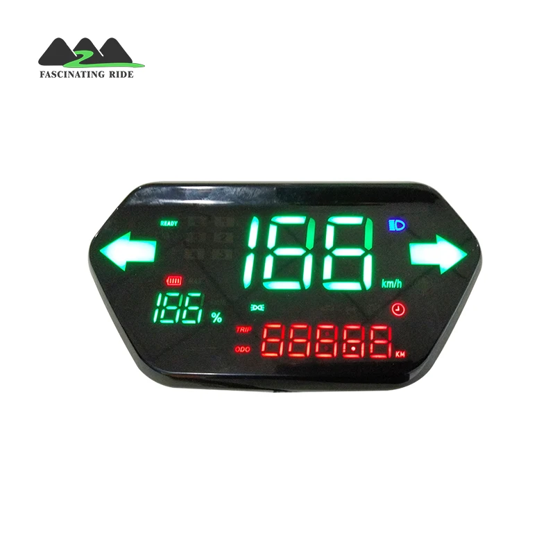 
Factory customization Motorcycle Digital Speedometer Reset Seven Color LED Light Universal Odometer motorcycle lcd meter 