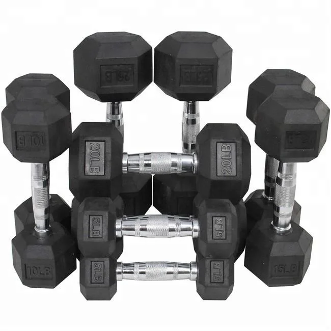 Hexagonal dumbbells in pounds
