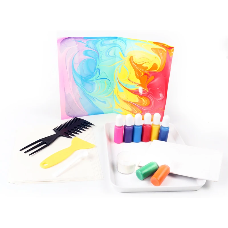 LFDIY6060 Wholesale Art Drawing Set Wooden Marbling Water Painting Sand Art Painting Kit For Adults