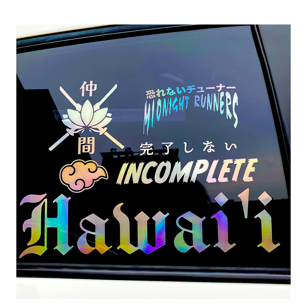 Outdoor Use Custom Waterproof UV Resist Vinyl Transfer Holographic Lettering Decals Car Bumper Window Stickers For Decoration