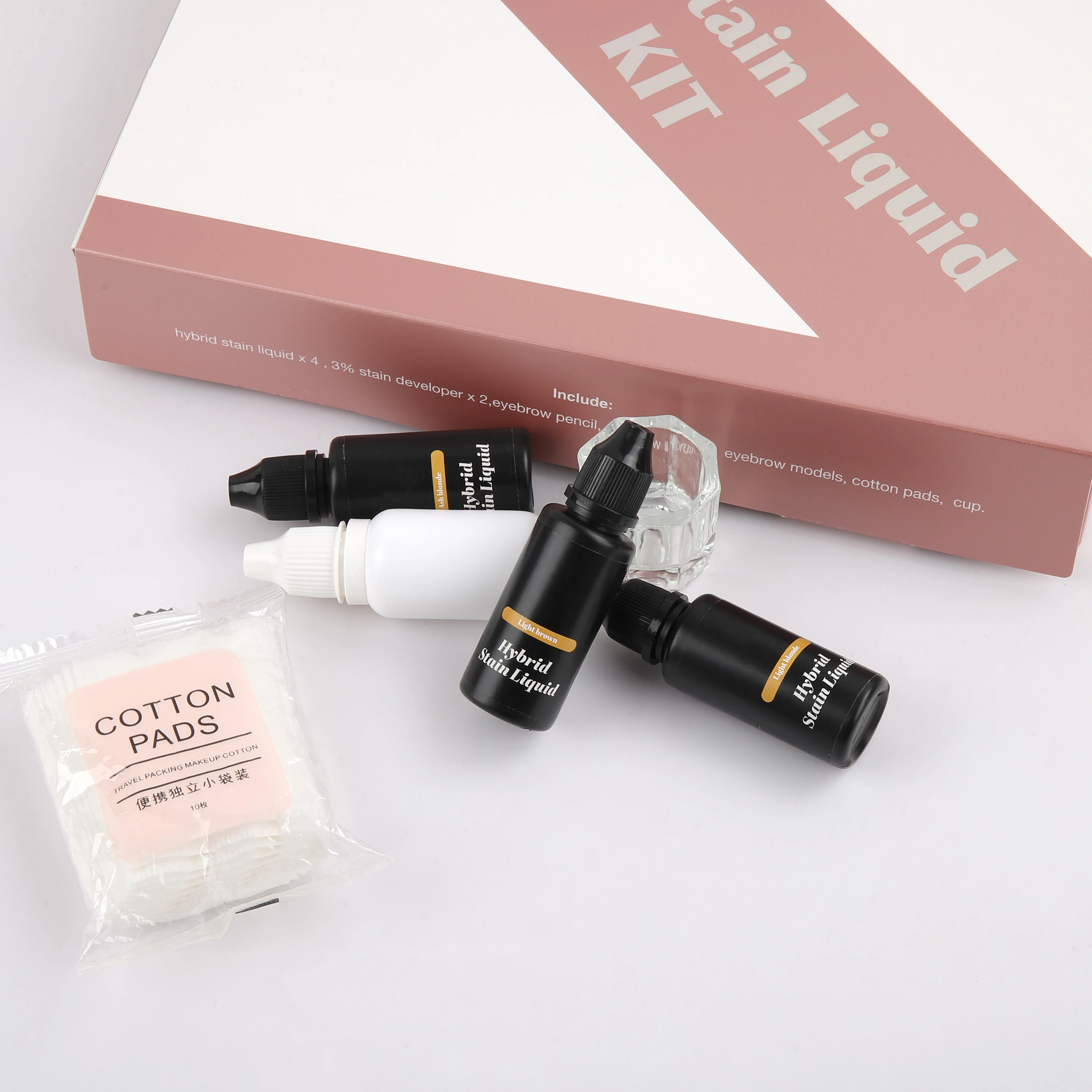 Custom waterproof long lasting henna free eye brow tint lash lift tint kit hybrid liquid brow stain kit private label
