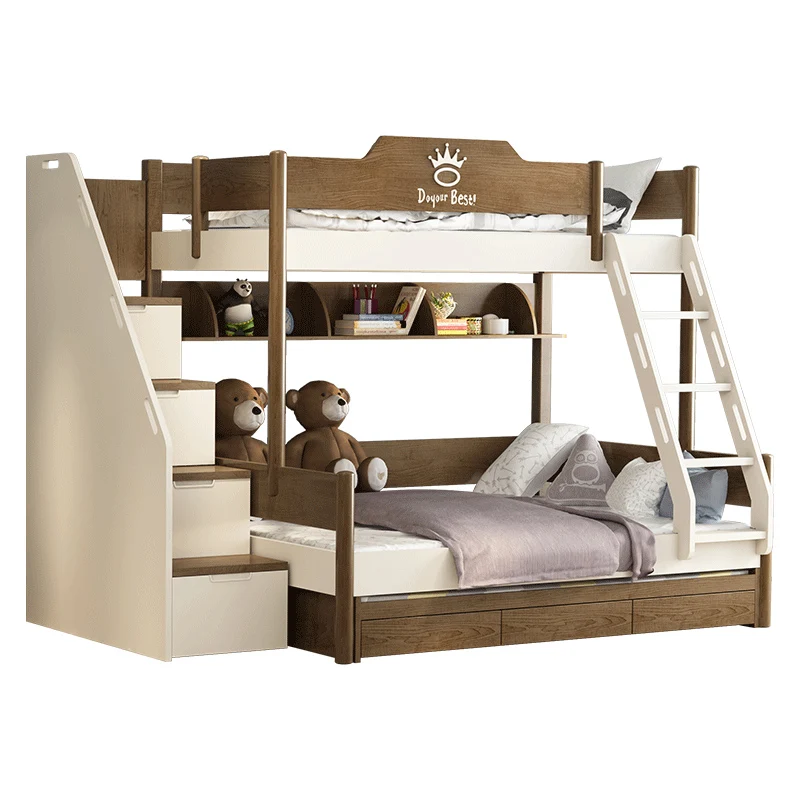 Лидер продаж, домашняя мебель, детская комбинированная кровать из экологически чистого материала, двухъярусная кровать с функцией хранения
