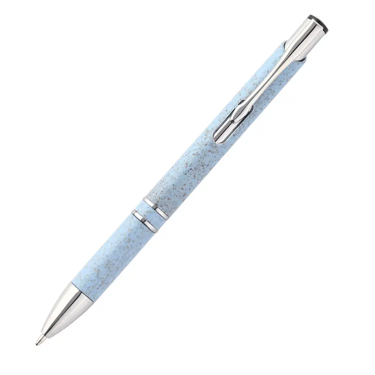 
2021 Hot Sales Wheat Straw Plastic Pen Promotional Plastic Pen Popular Model With Custom Logo 