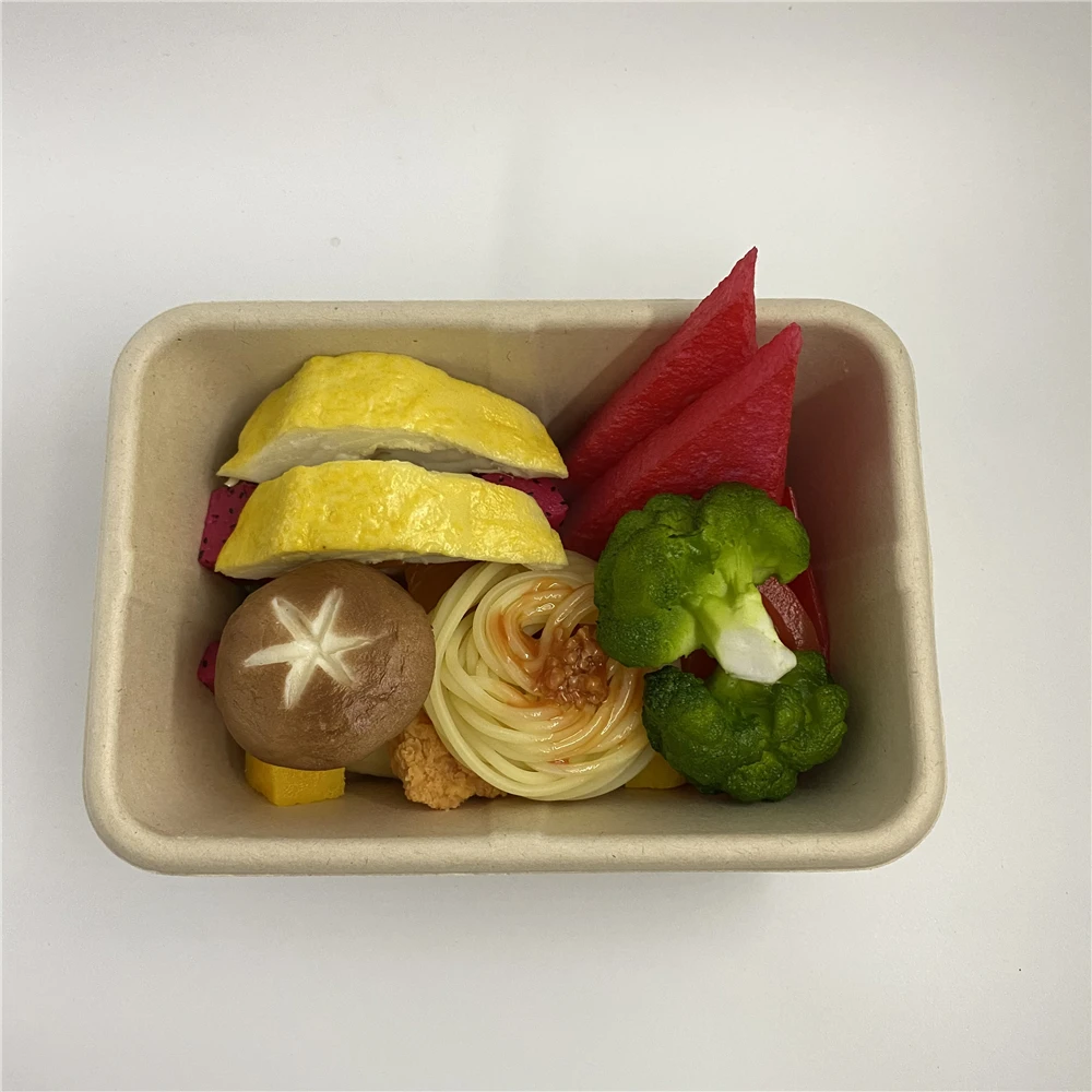 950ML sugarcane bagasse carry out fried chicken to go lunch boxes bulk disposable containers for healthy fast
