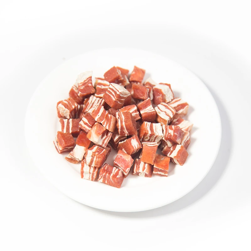 Factory Custom Dog Treat Healthy High Protein Pet Dry Food OEM Snowflake Beef Cubes For Pets