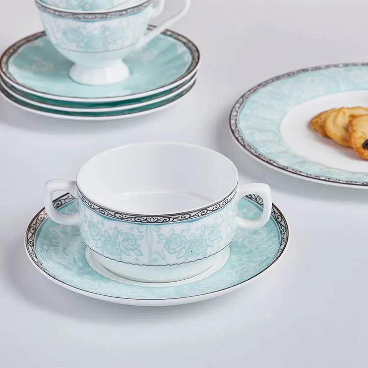 jingdezhen Hotel-restaurant nordic fine bone china dessert plates modern dinner set restaurant quality dinnerware