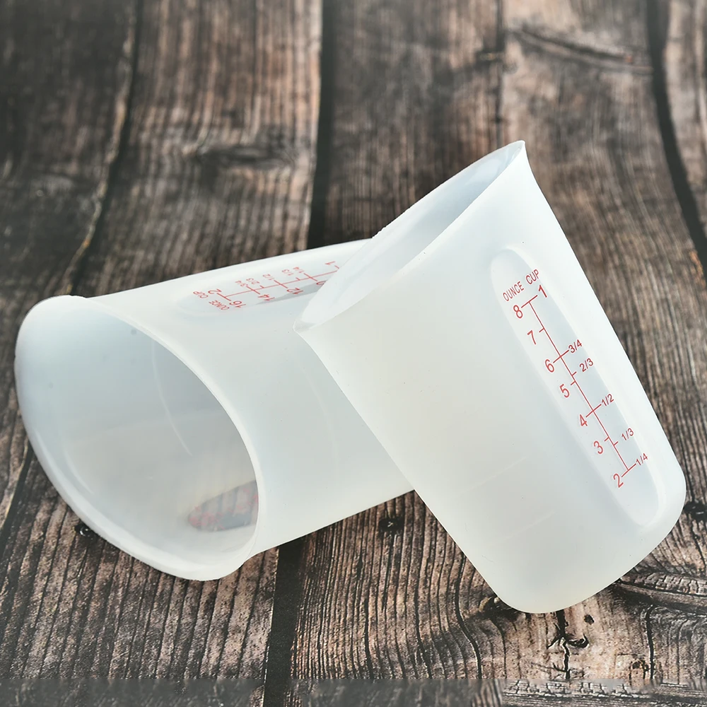 
High quality best selling squeeze and pour silicone measuring cup set 250ml 500ml 