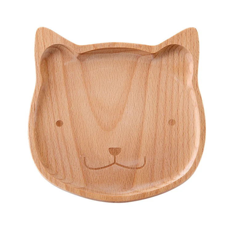 Vegan Organic Natural Kitchen Utensils Baby Wooden Plate Wood Baby Bowls