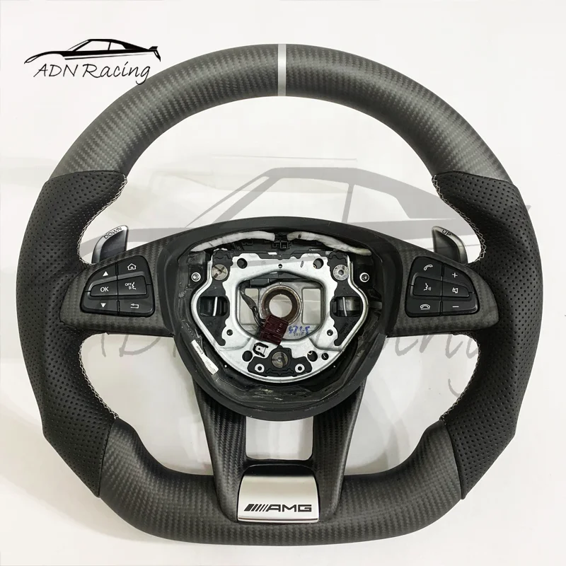 For Mercedes-Benz AMG Custom DRY Carbon Fiber Steering Wheel 2015-2018