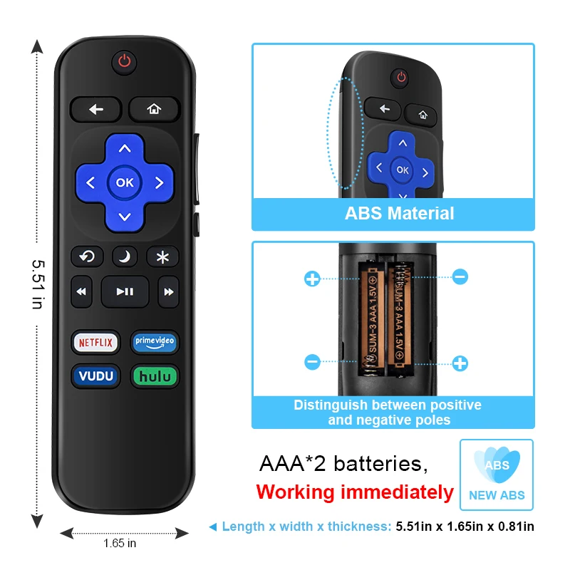2023 New RC280 RC282 Smart Universal TV Remote Control for Roku TV Hisense TCL Sharp Onn All Roku TV