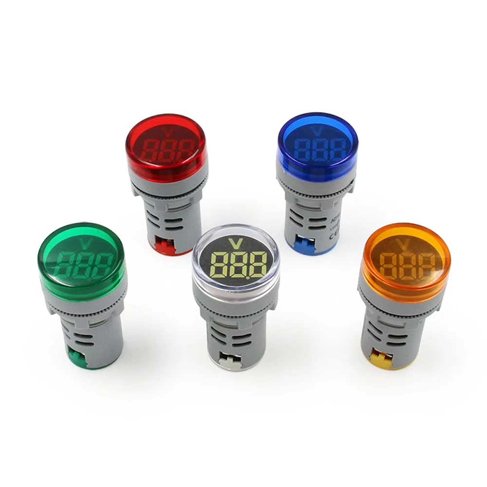 22mm AC Voltmeter Round Mini LED Digital Voltage Meter Tester Precision Voltmeter Voltage Indicator