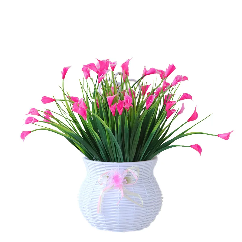 Настенная подвесная Цветочная корзина, искусственные цветы для гостиной, настенные пластиковые искусственные цветы, комнатные украшения для кампуса