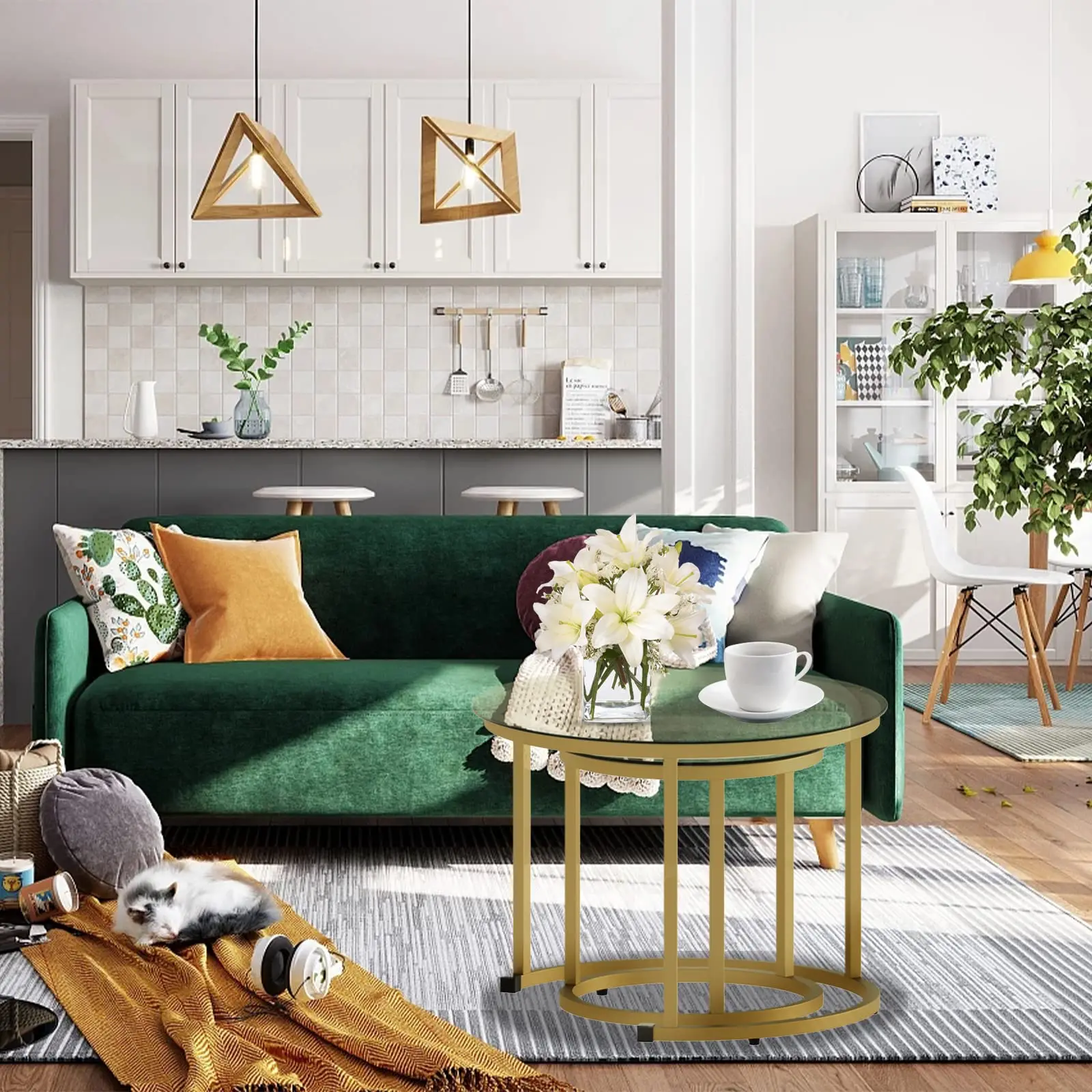 Customized Italian Design Glass Top Side Coffee Tea Table Sets Modern Simple Home Hotel Office Use Living Room Furniture