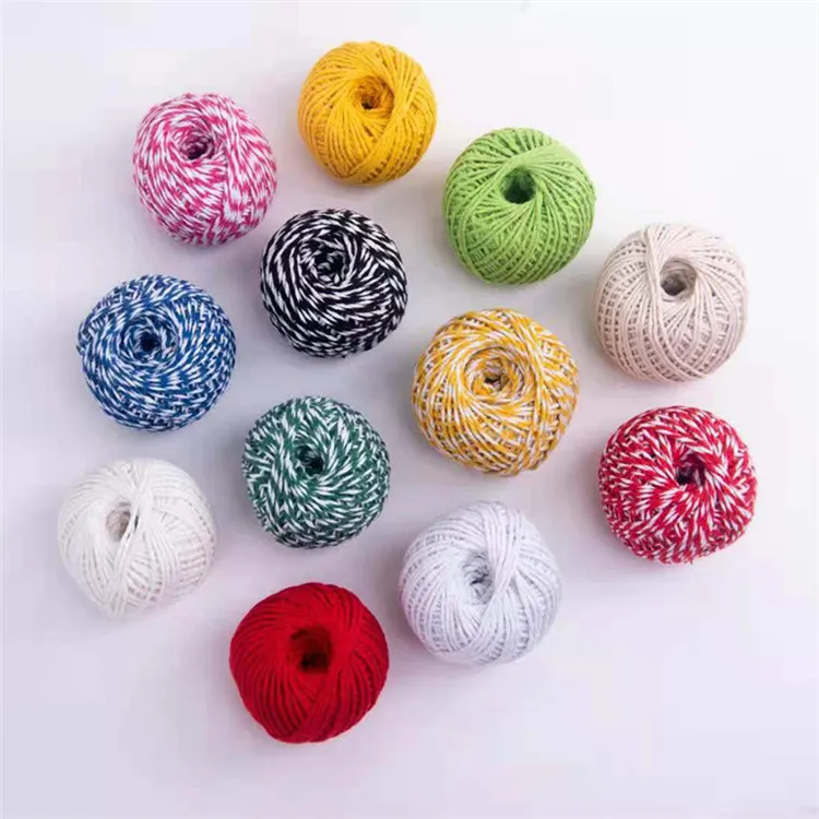 Hot Selling Colorful Packing String Cake and Pastry Boxes Cotton Bakers Twine 50g*75M Gift Twine String