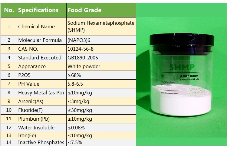 Factory Price SHMP Sodium Hexametaphosphate 68% for  nutrition enhancer with high quality