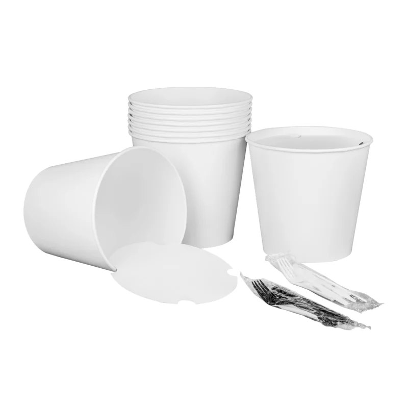 White Paper Fried Chicken Bucket with lid Fast Food Paper Chicken Cup Wholesale