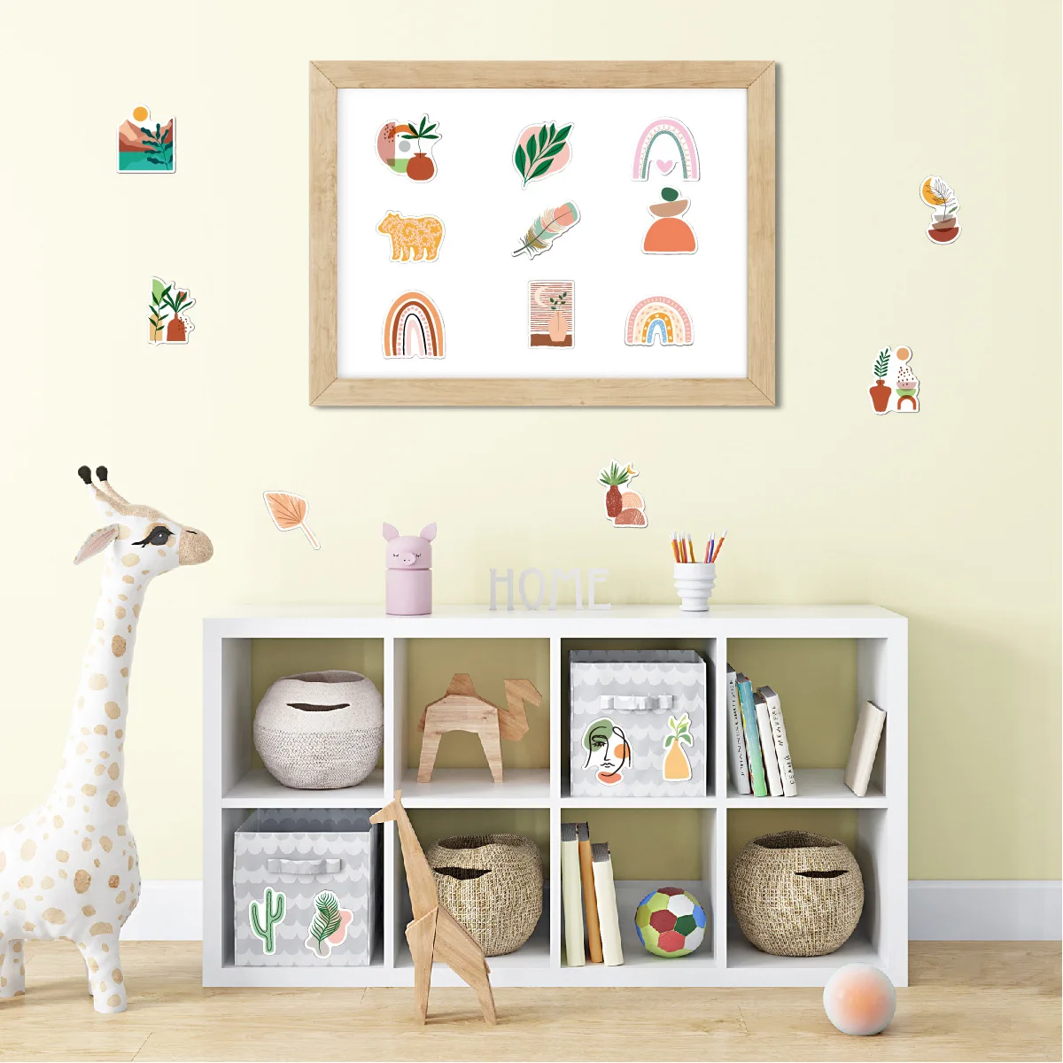 Waterproof 100pcs Adhesive Sticker Luggage Art Sticker for Children Wall Window Car Decorative