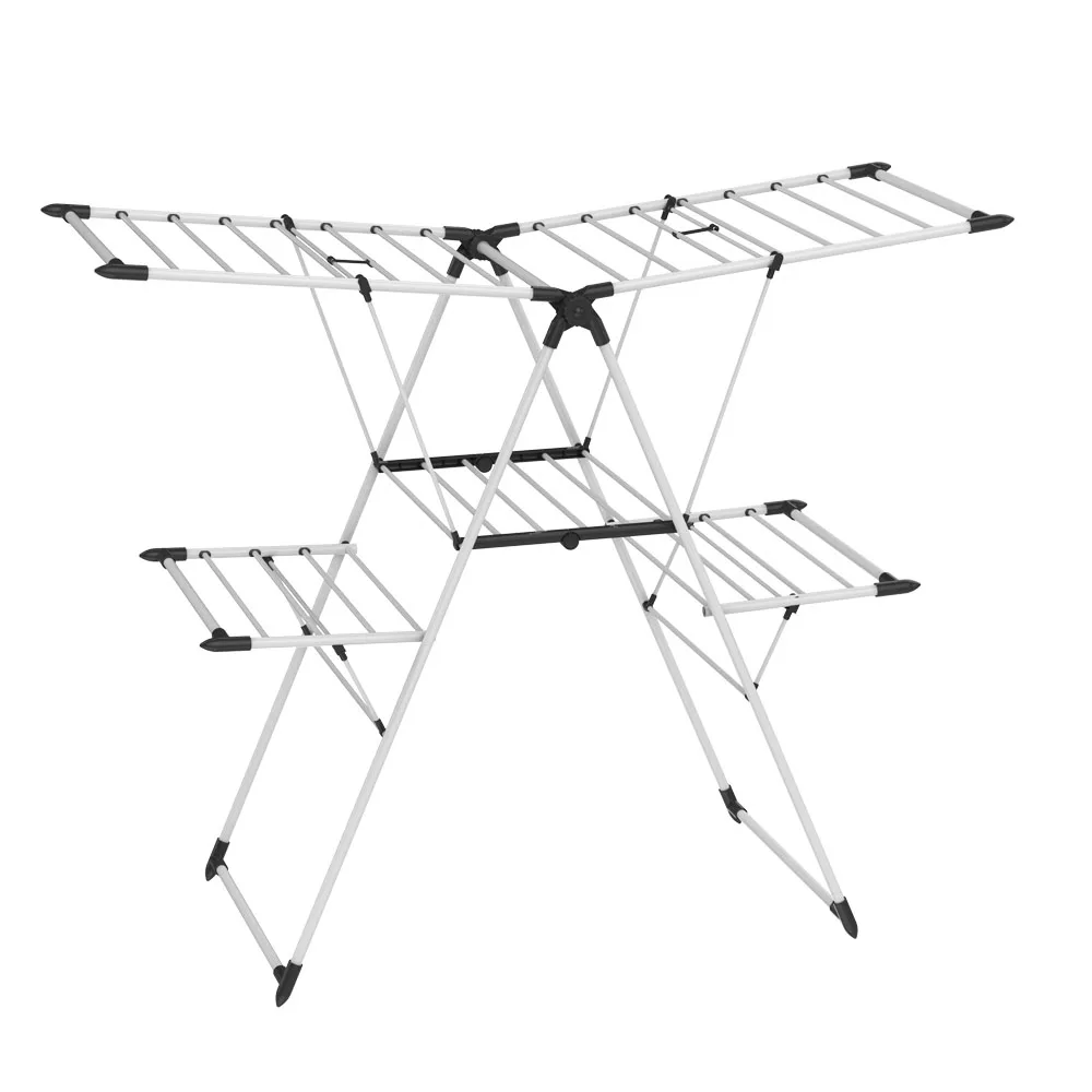 Professional 20M Drying space 2 Tier Gullwing Collapsible Dryer Hanging Drying Cloth Laundry Rack