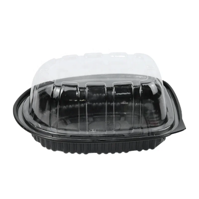 Microwave plastic portable blister packaging box container with handle chicken take away packing container for roast duck