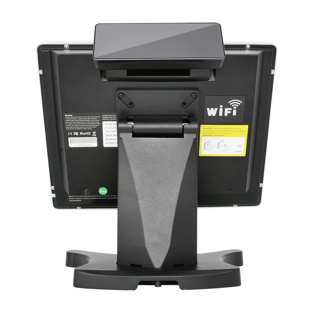 Настольный 15 дюймов емкостный сенсорный экран Pos терминал Windows POS двойной машина с i3/i5/i7 CPU