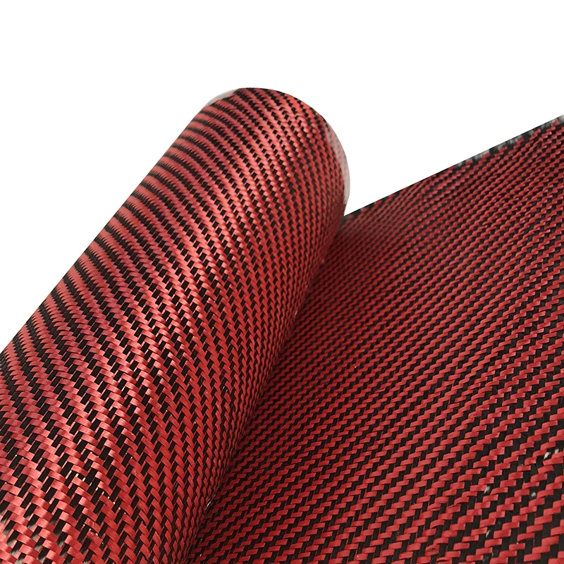 red carbon fiber fabric aramid carbon kevlar fiber fabric