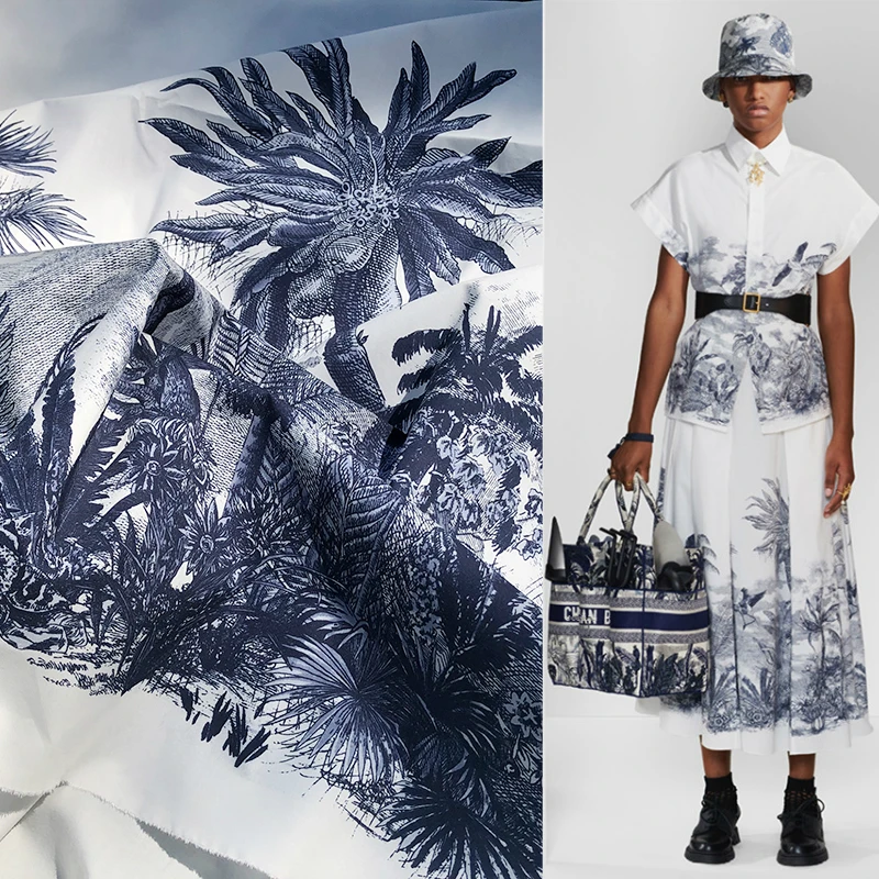 Ткань поплин из 100% чистого хлопка с принтом на заказ, ткань с широкой юбкой 145 см, ткань для одежды и платьев