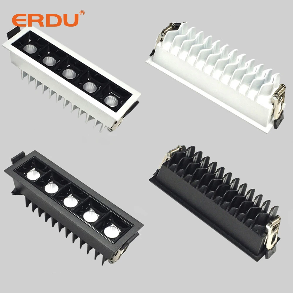 ERDU Recessed Linear Spot Light Led Ceiling Lamp Indoor Lighting LED Rectangular Recessed Aluminium Led Spotlight