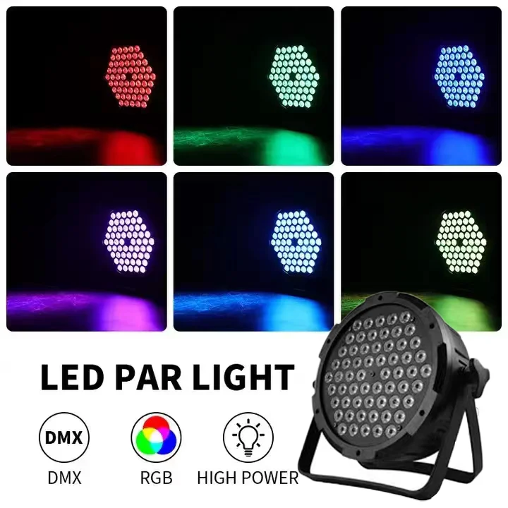 Светодиодные мини-пластиковые плоские фары 54 шт. 60*1 5 Вт RGB 3 в 1 светодиодные лампы для сцены свадьбы бара диско